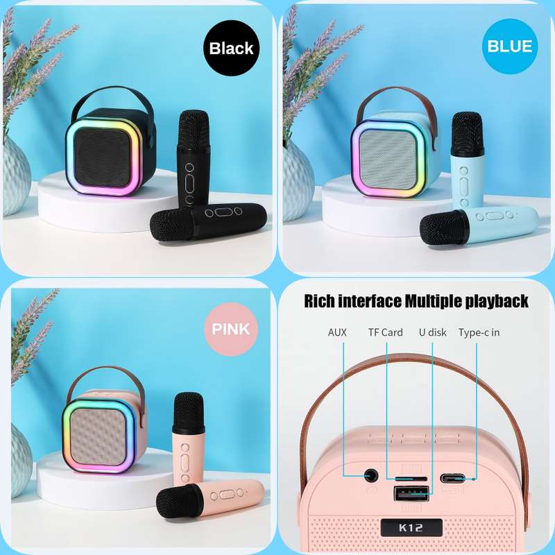 K12 Light Show Bluetooth Speaker W/Duo Mic