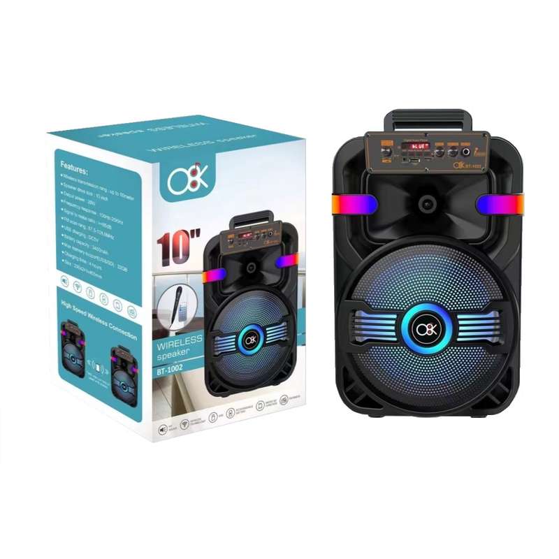 BT-1002 Bluetooth 10" Speaker W/Mic+Remote