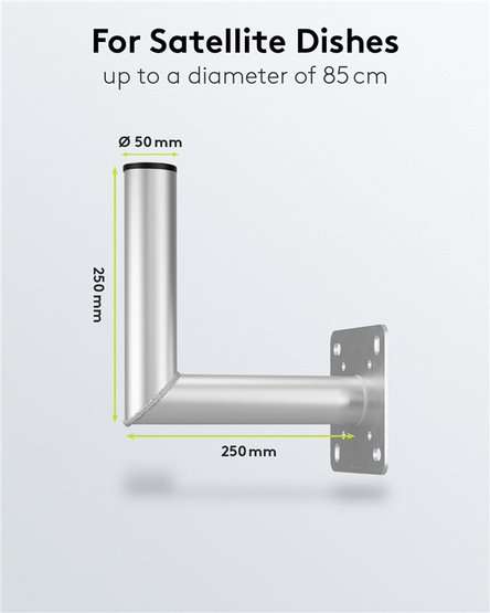 Goobay Aluminium Satellite Dish Wall Mount, 250 mm Wall Distance