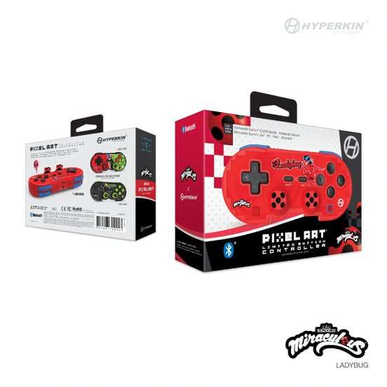 Hyperkin Official Miraculous Pixel Art Bluetooth Switch Controller - Ladybug
