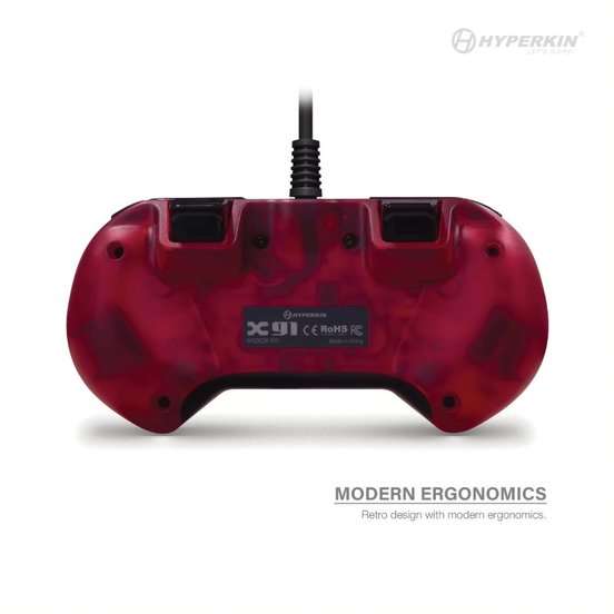 Hyperkin X91 Retro Wired Xbox Controller - Ruby Red