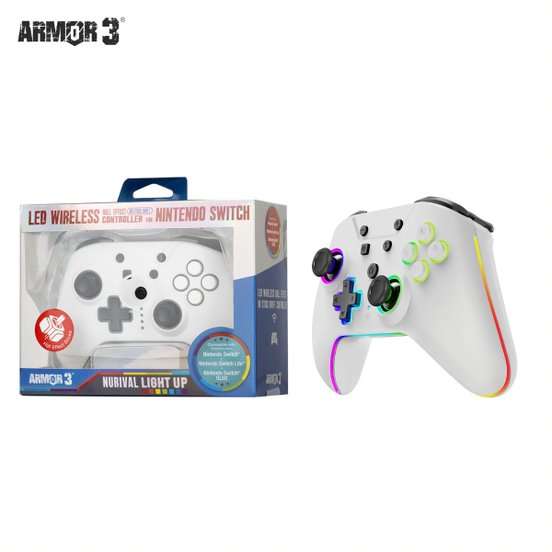 Armor3 NuRival Wireless Hall Effect Stick Game Controller For Switch - White