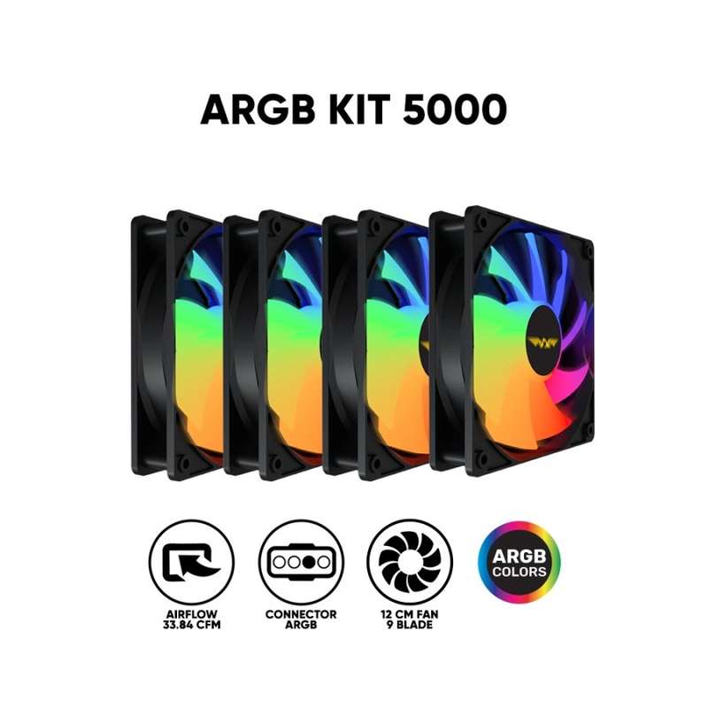 Armaggeddon ARGB KIT 5000 Cooling 12cm Fan Kit  - Black