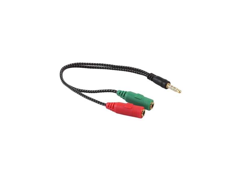 3.5mm Male - 3.5mm Female+Mic Splitter Cable