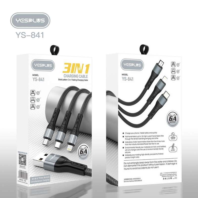 YESPLUS YS-841 3in1 6A Cable