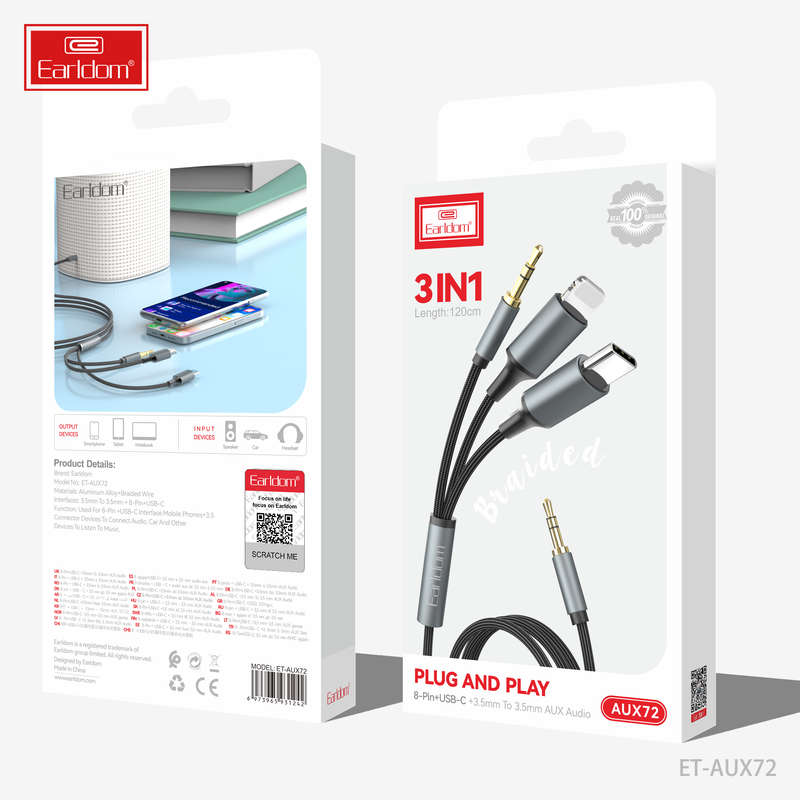 Earldom EC-150C PD 65W Type-C 2M Cable