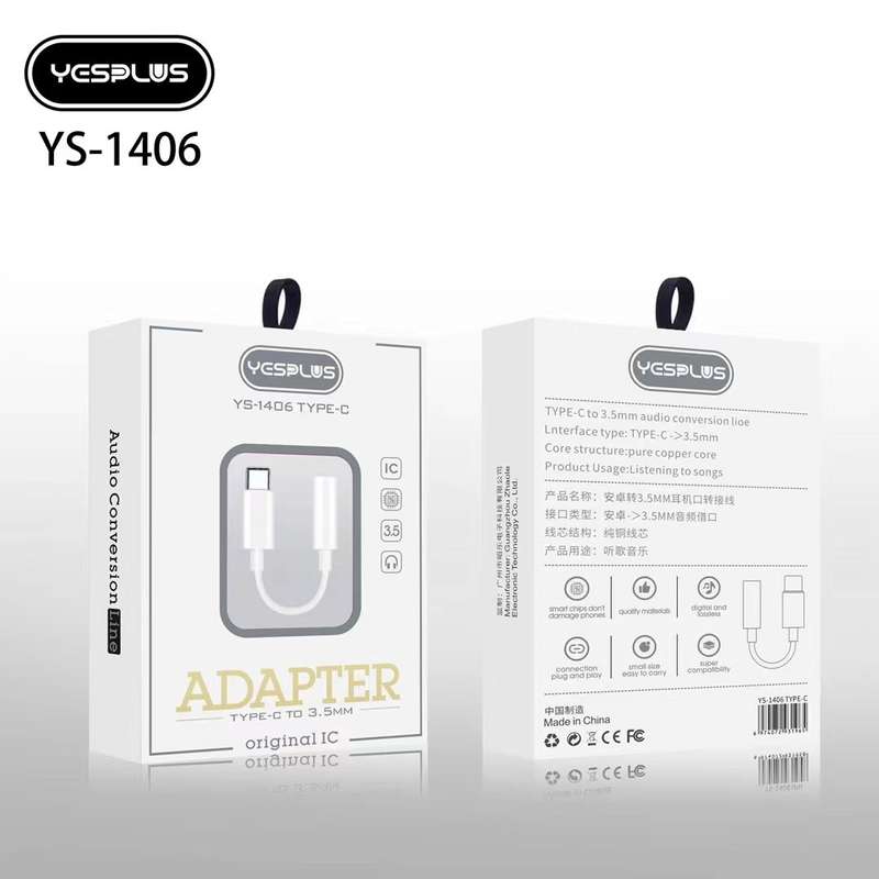 YESPLUS YS-1406 Type-C(M) to 3.5mm(F) DAC Adapter