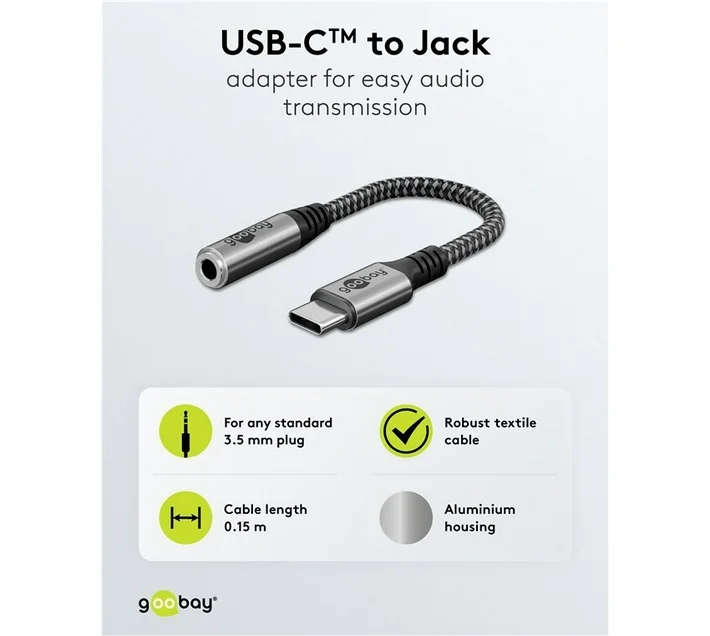 Goobay USB-C to Audio Jack 3.5mm Cable