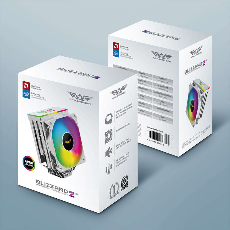 Armaggeddon Blizzard 2 ARGB CPU Cooler - White