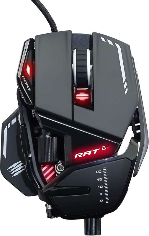 Mad Catz R.A.T. 8+ Wired Fully Adjustable Gaming Mouse - Black