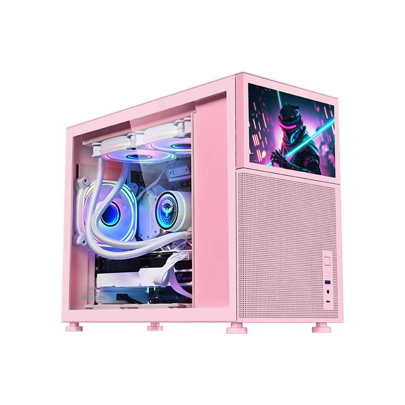 Armaggeddon Tessaraxx Core Vision Micro-ATX Gaming Case - Pink