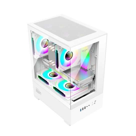 Armaggeddon Aquaron Duplex One RGB MicroATX Gaming Case - White