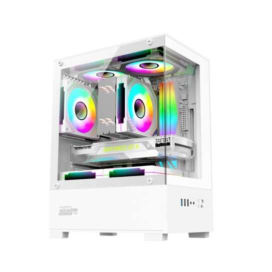 Armaggeddon Aquaron Duplex One RGB MicroATX Gaming Case - White