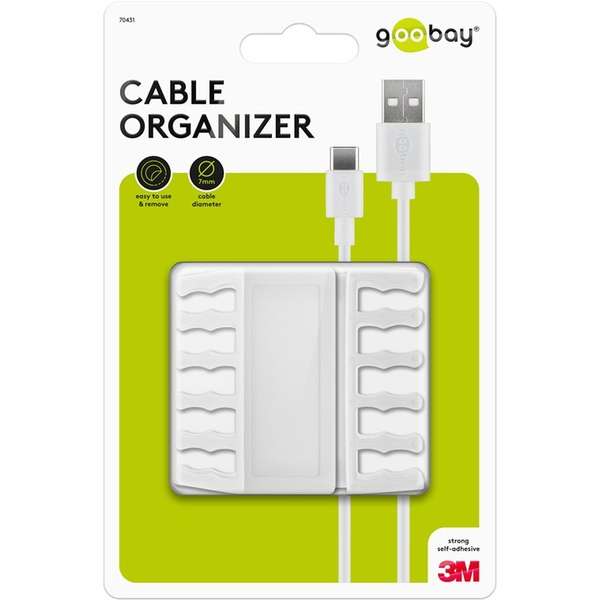 Goobay Cable Management 5 Slots 2-Piece Set - White