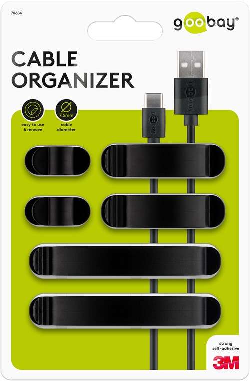 Goobay Cable Management Clip Set 6-Piece Set - Black