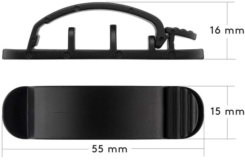 Goobay Cable Management Clip 3 Slots 3-Piece Set - Black