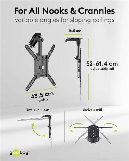 Goobay Ceiling TV Mount Basic TV Mount for TVs from 23" to 55"