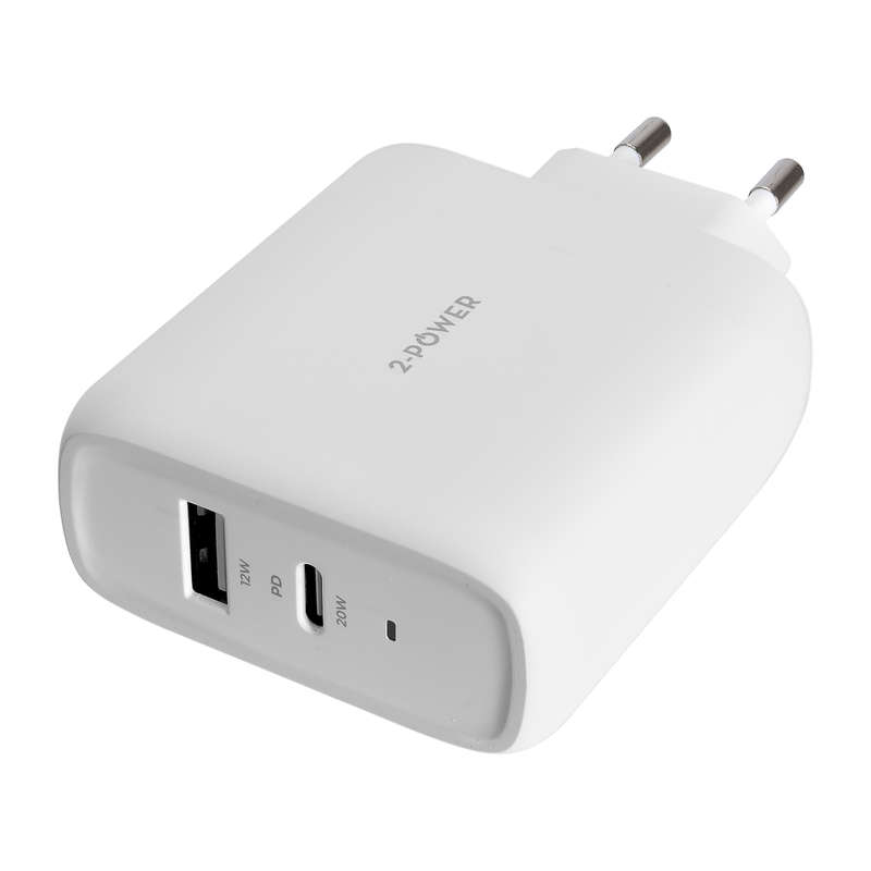 2-Power 32W with USB Type-C and Type-A Ports Wall Charger | 2PWC32W02-EU