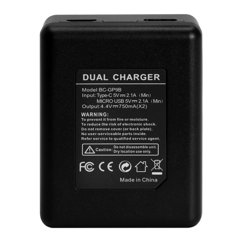 Dual Charger for GoPro 9/10/11 Batteries by 2-power | CHA0008A