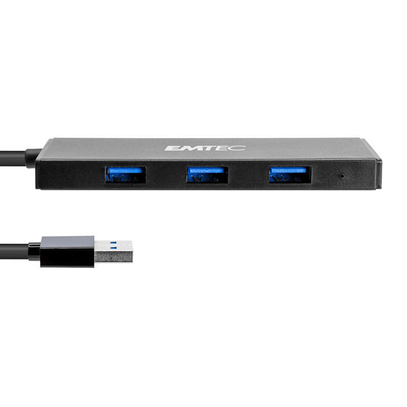 EMTEC 4-Port USB Hub with Integrated USB-A Cable | T620A