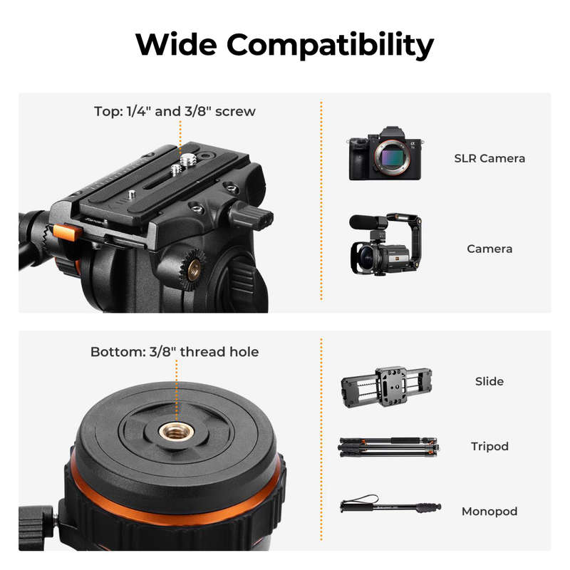 K&F Fluid-Director Video Tripod with 75mm Bowl for Professionals | KF09.148