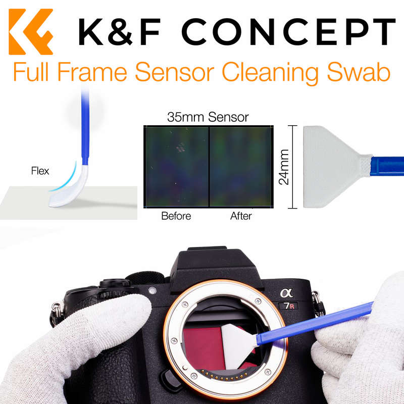 K&F 10-Pack Full-Frame Sensor Cleaning Swabs with Cleaning Fluid | SKU.1617