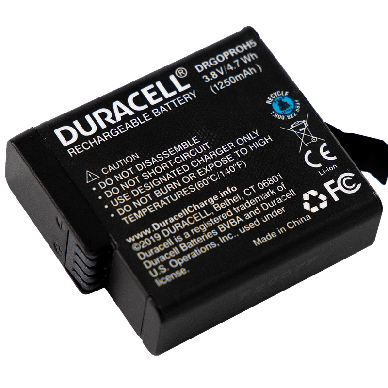2 Pack GoPro Hero 5/6/7 or 8 Batteries by Duracel | DRGOPROH5-X2