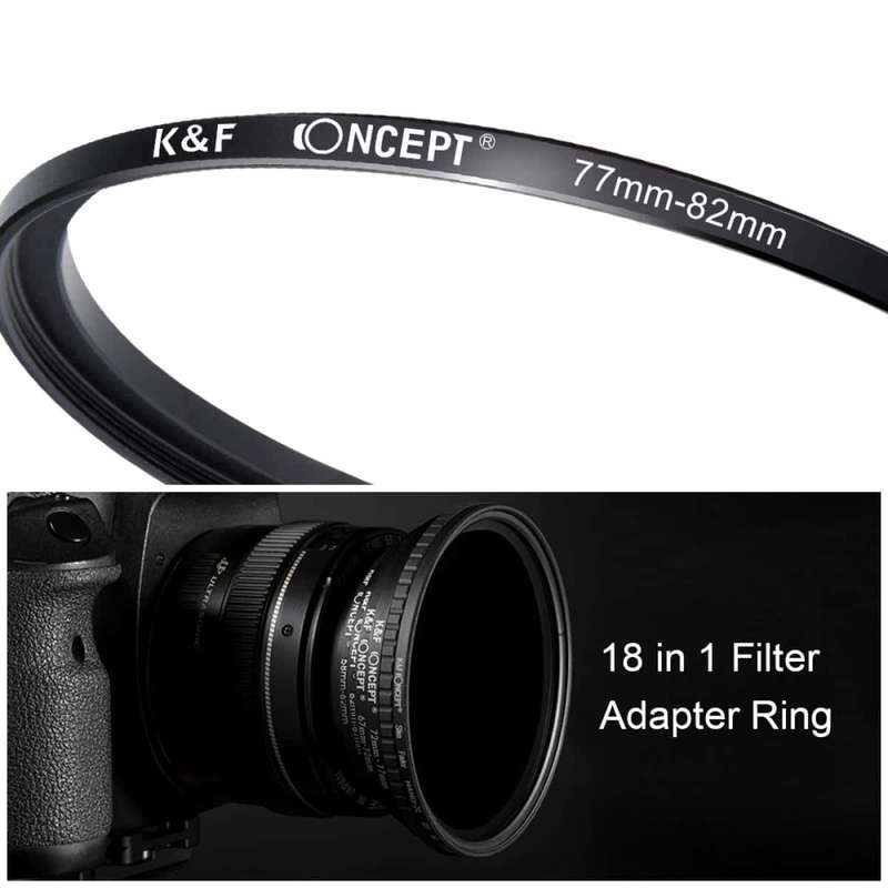 K&F 18 Piece Step Up and Step Down Adapter Ring Set 37mm-82mm | SKU0629
