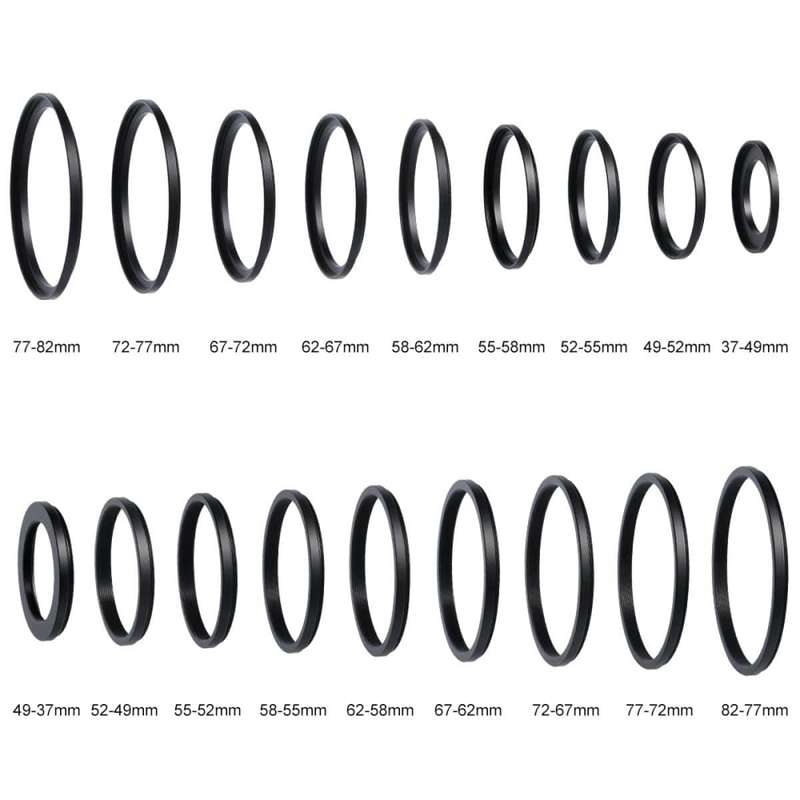 K&F 18 Piece Step Up and Step Down Adapter Ring Set 37mm-82mm | SKU0629
