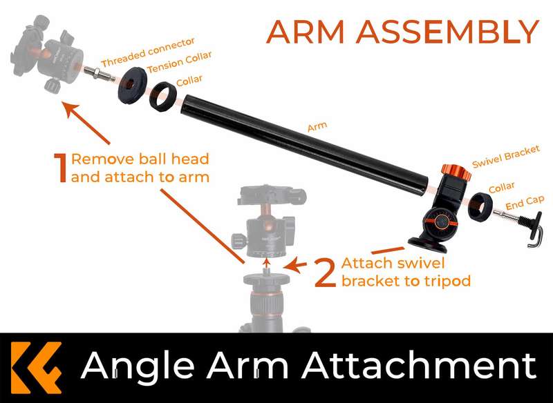 K&F Angle Arm Attachment an Upgrade For your Tripod | KF31.037