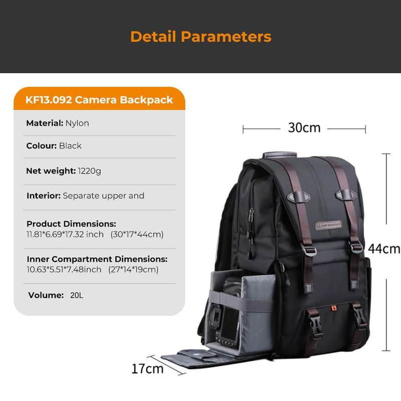 K&F Beta-Shooter Black Versatile Retro Flare Camera Bag | KF13.092