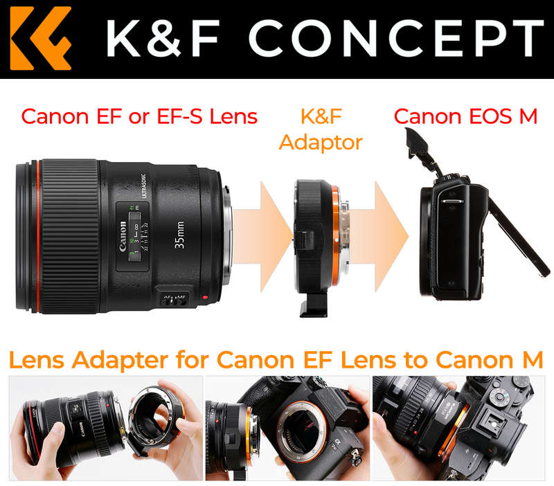 K&F Lens Adapter for Canon EF Lenses to Canon EOS M Cameras | KF06.464