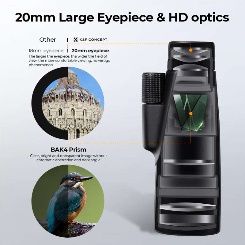 K&F Full Range 12x50 Monocular with Superb Clarity | KF33.068