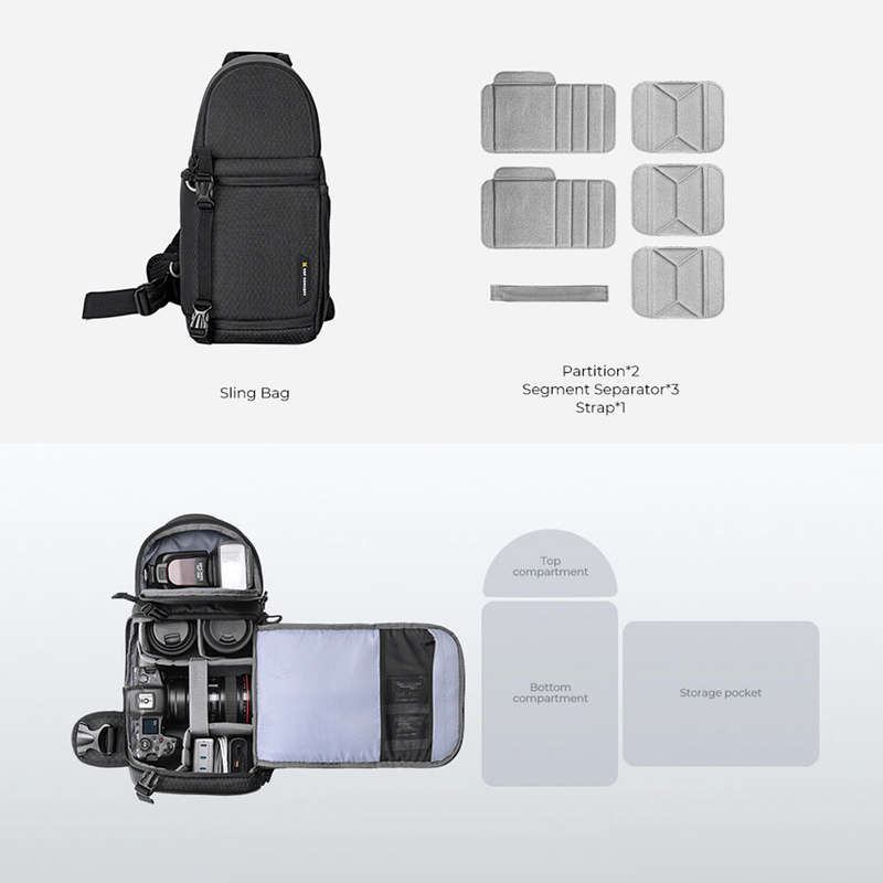 K&F Slim-Shooter (Black) a Trendy Sleek and Active Camera Bag | KF13.141