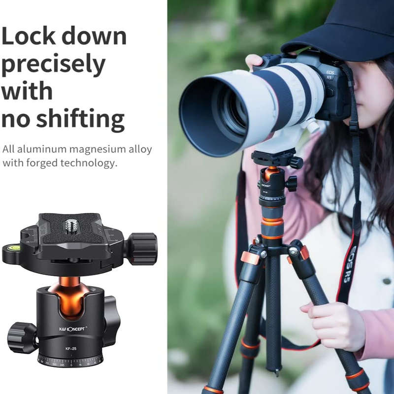K&F 25mm Ball Head with 8kg payload and 2 Quick Release Plates | KF31.029V3