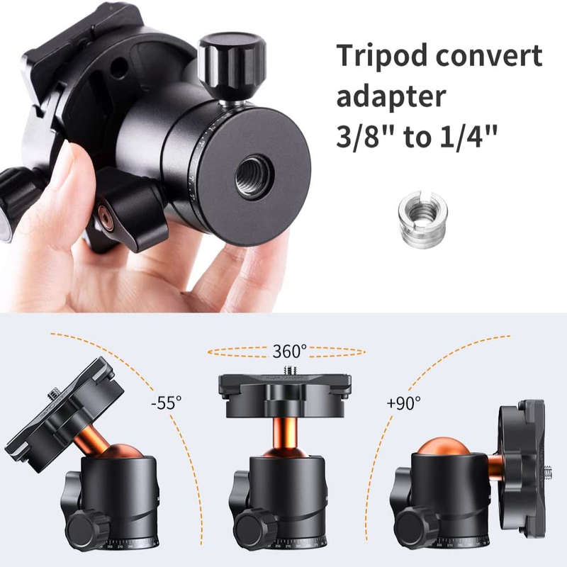 K&F 25mm Ball Head with 8kg payload and 2 Quick Release Plates | KF31.029V3