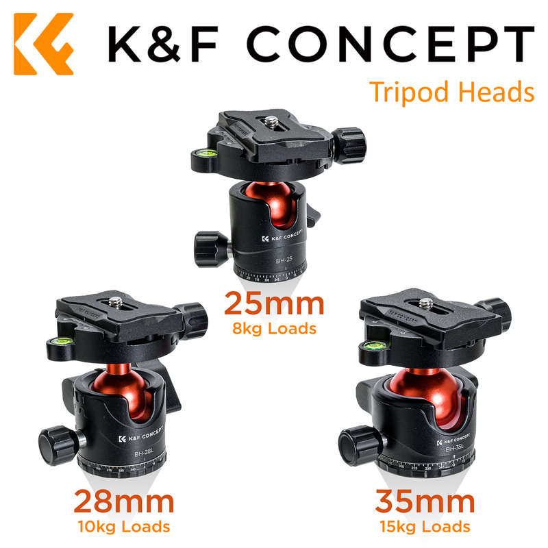 K&F 25mm Ball Head with 8kg payload and 2 Quick Release Plates | KF31.029V3