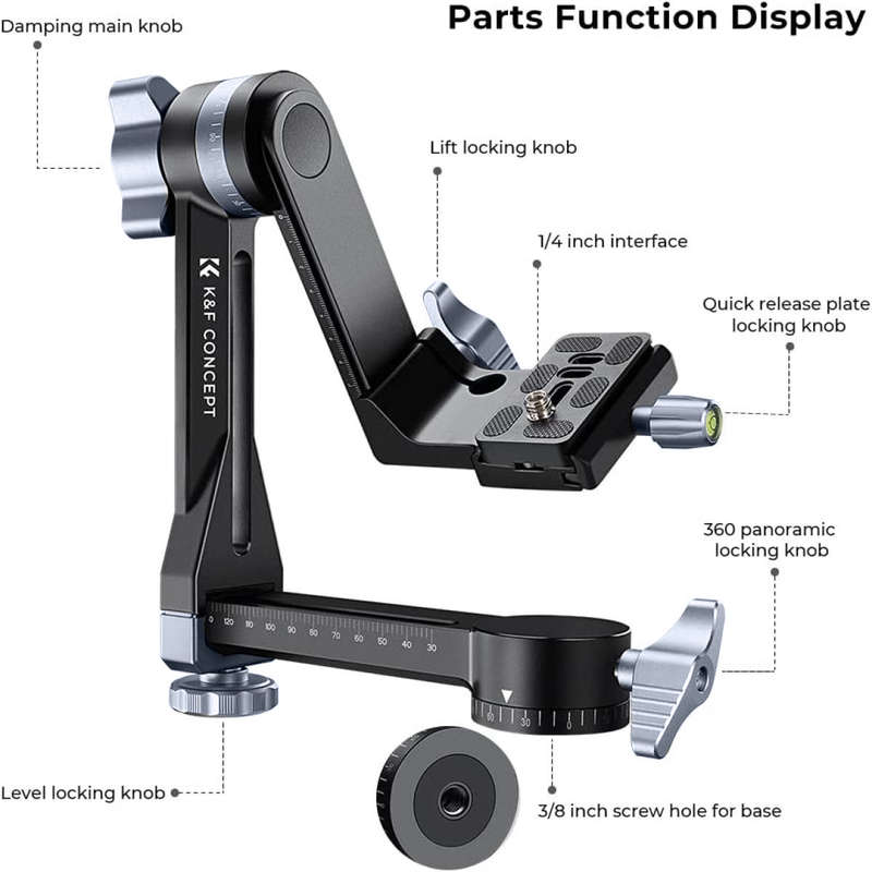 K&F Gimbal Head adjustable on 3 Axes for Long Lens Photography | KF31.052