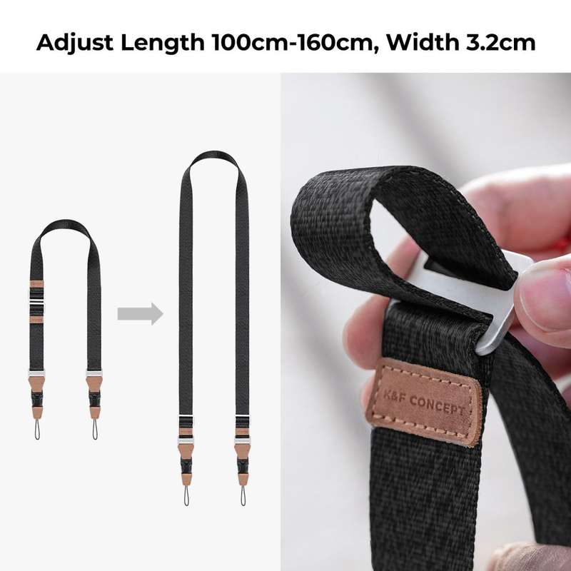 K&F 32mm Silver Camera Strap for the Sophisticated Photographer | KF13.115