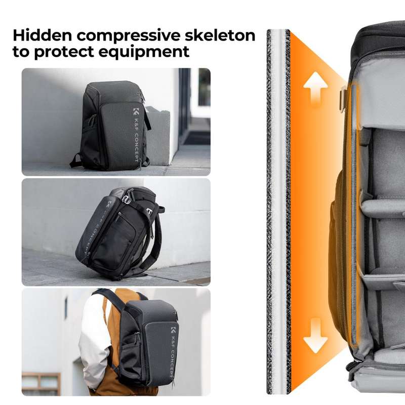 K&F Alpha-Air-Shooter (Black) Premium Designer Camera Backpack | KF13.128V4