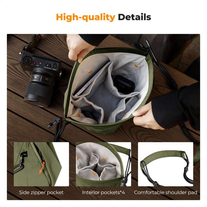 K&F Crossbody Sling Camera Bag (Orange) | KF13.168