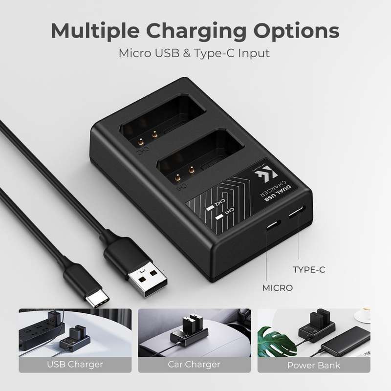 K&F Canon LP-E10 Battery Kit - 2 Batteries and Dual Charger | KF28.0028