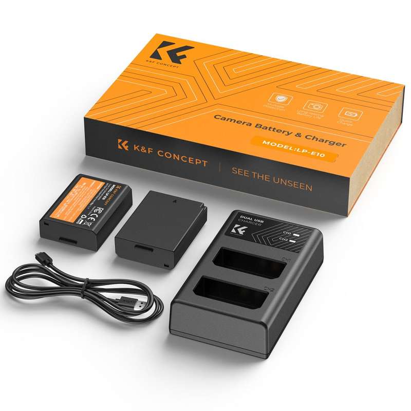K&F Canon LP-E10 Battery Kit - 2 Batteries and Dual Charger | KF28.0028