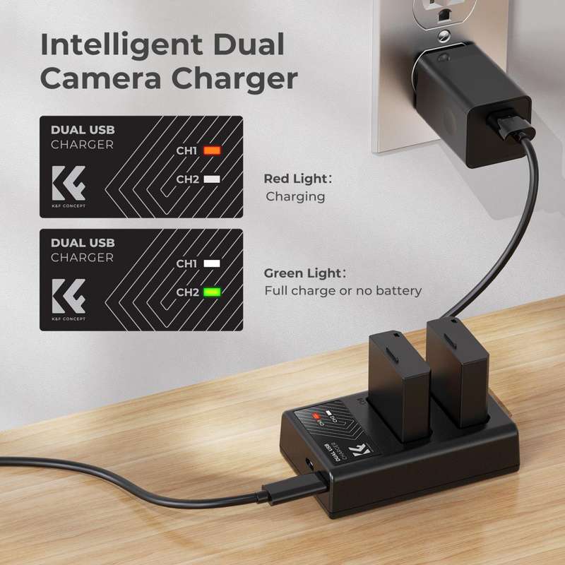 K&F Canon LP-E10 Battery Kit - 2 Batteries and Dual Charger | KF28.0028