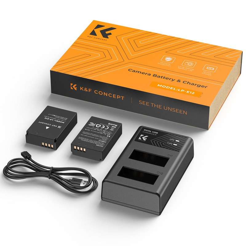 K&F Canon LP-E12 Battery Kit - 2 Batteries and Dual Charger | KF28.0029