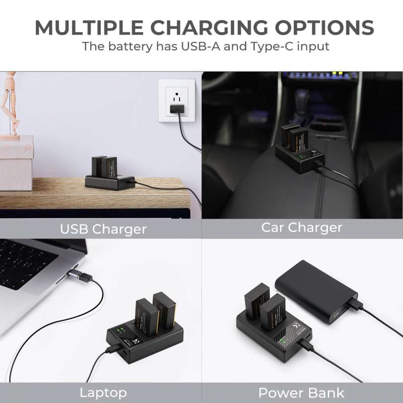 K&F Canon LP-E17 Battery kit - 2 Batteries and Dual Charger | KF28.0014