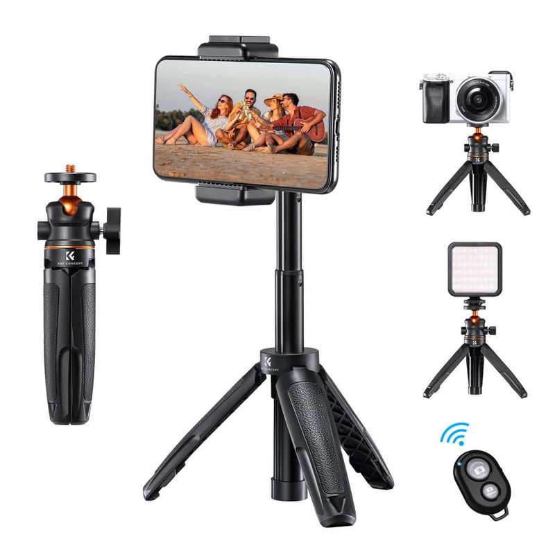 K&F Desktop Tripod with Height Extension Column and Remote | KF09.128V1