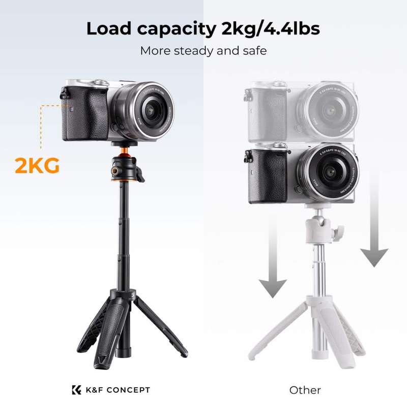 K&F Desktop Tripod with Height Extension Column and Remote | KF09.128V1
