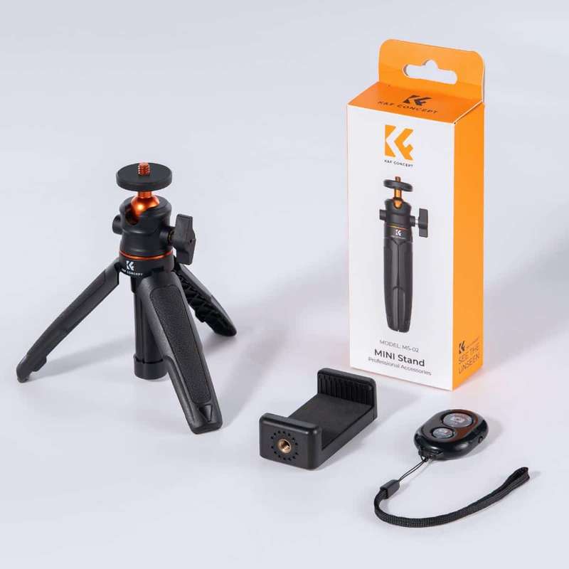 K&F Desktop Tripod with Height Extension Column and Remote | KF09.128V1