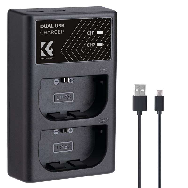 K&F Dual Charger for Canon LP-E6NH batteries | KF28.0007